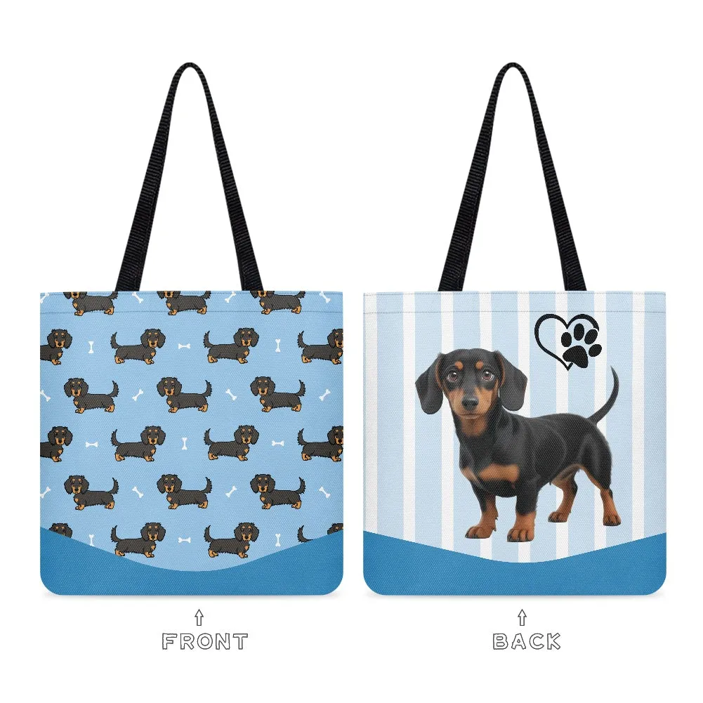 Dachshund Pattern Cloth Tote Bag