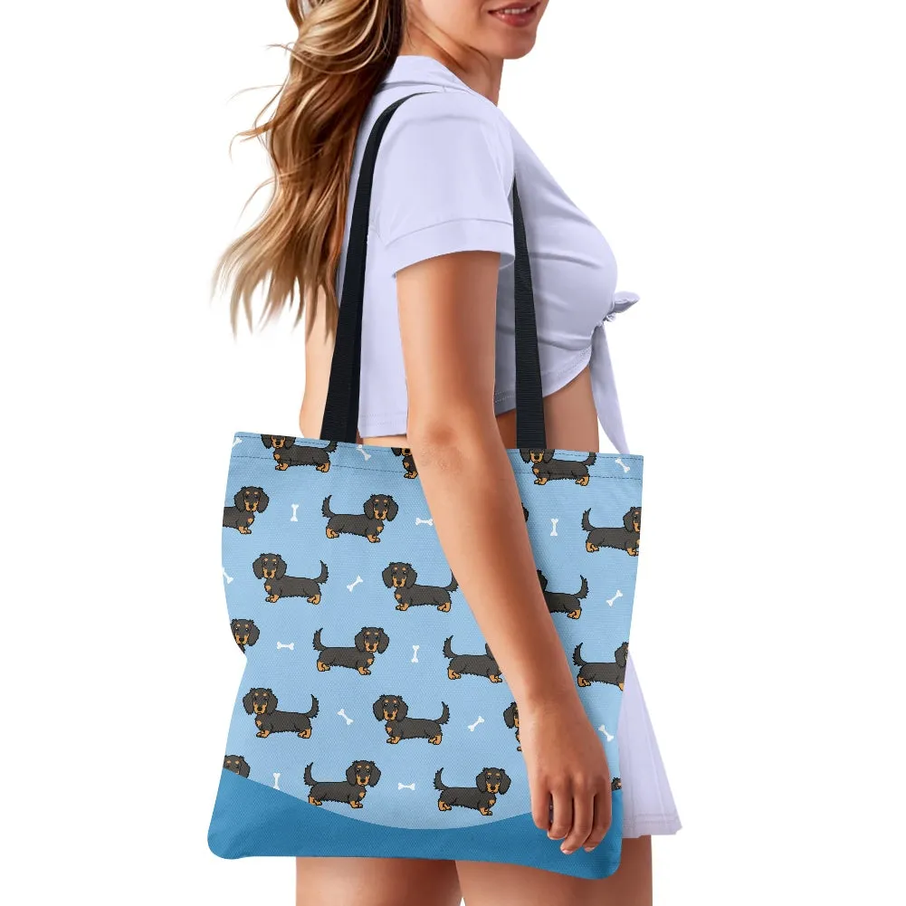 Dachshund Pattern Cloth Tote Bag