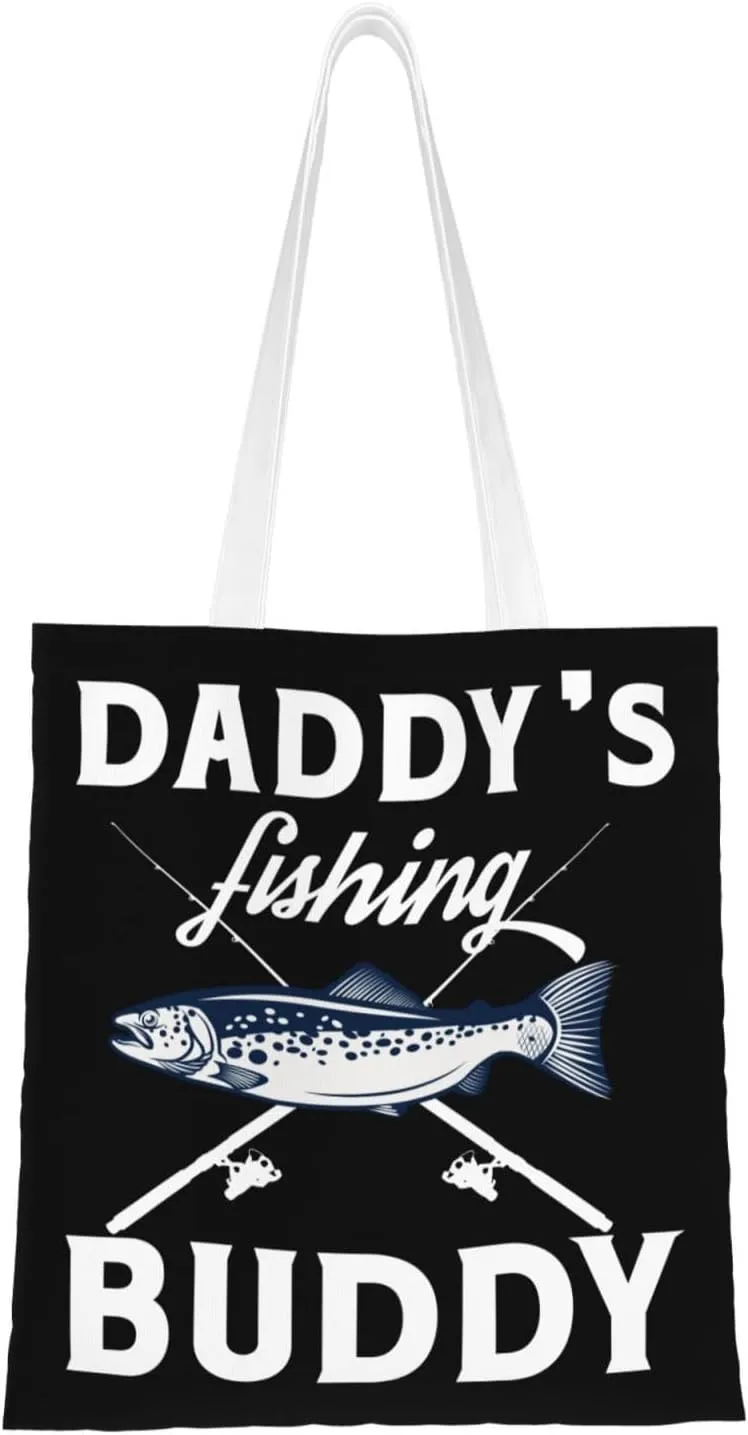 Daddy's Buddy Tote Bag for Women Canvas Shopping Bags Reusable Beach Bag Grocery Bags Tote Shoulder Bag Gift Bags