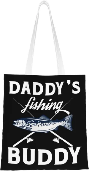 Daddy's Buddy Tote Bag for Women Canvas Shopping Bags Reusable Beach Bag Grocery Bags Tote Shoulder Bag Gift Bags
