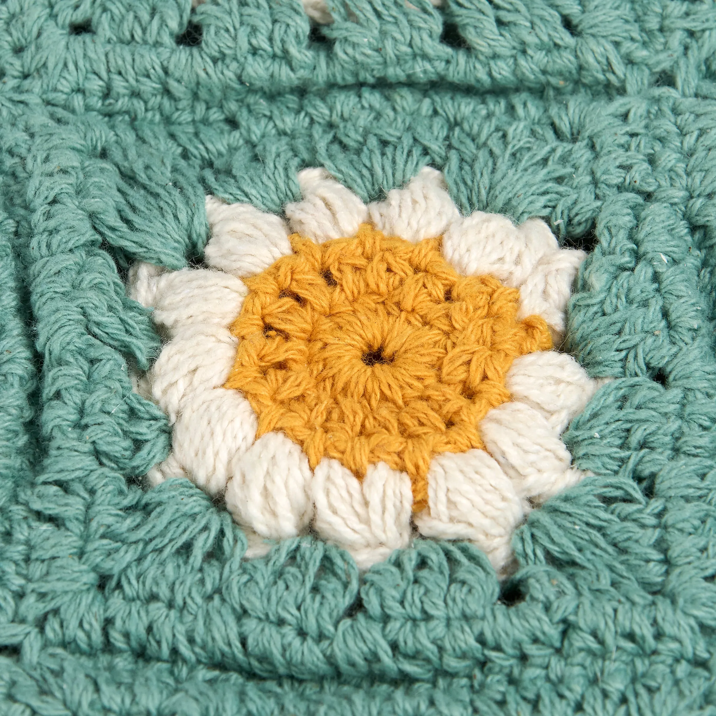 Daisies Crochet Tote Bag  | Everyday Nature-themed Bag | 11" x 13"