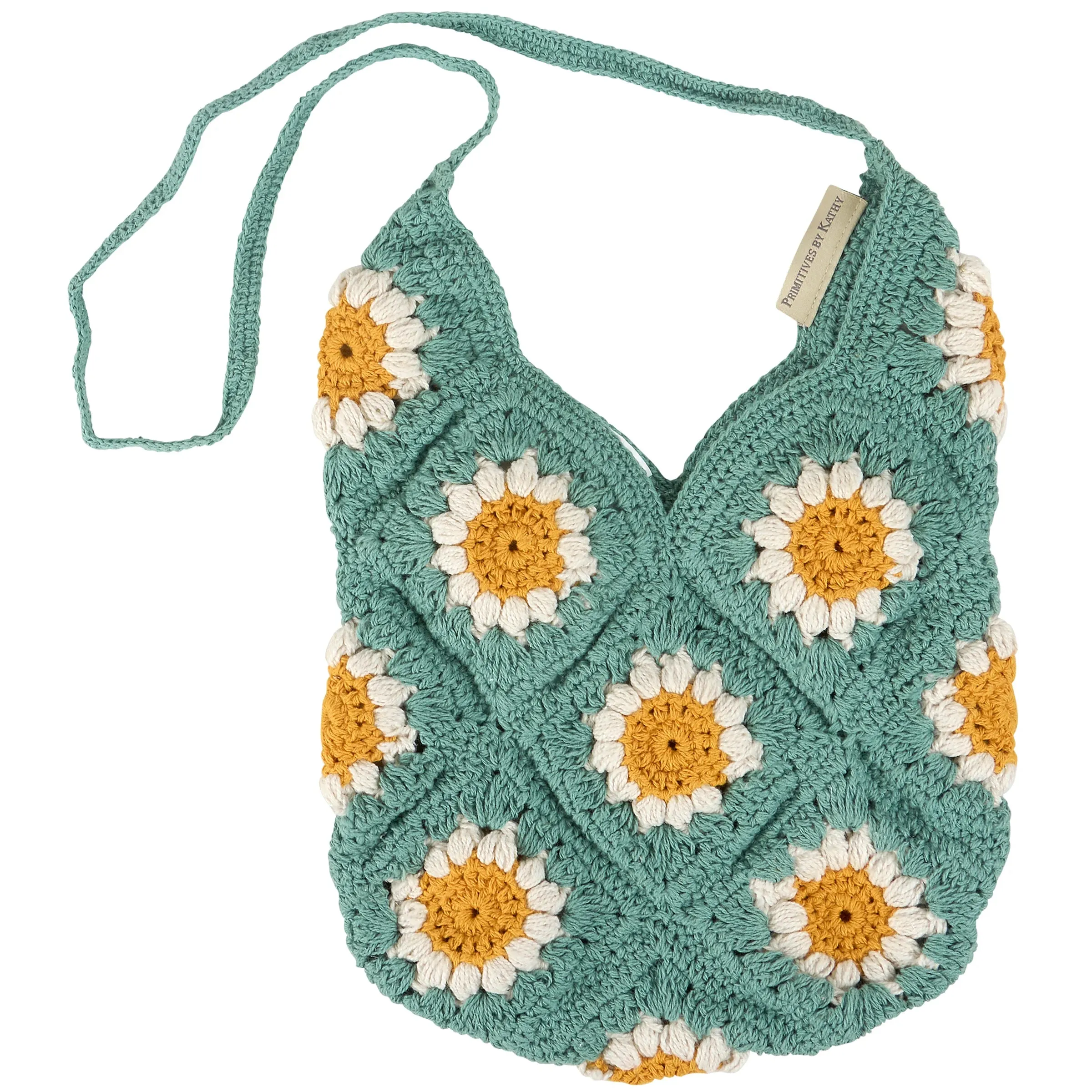 Daisies Crochet Tote Bag  | Everyday Nature-themed Bag | 11" x 13"