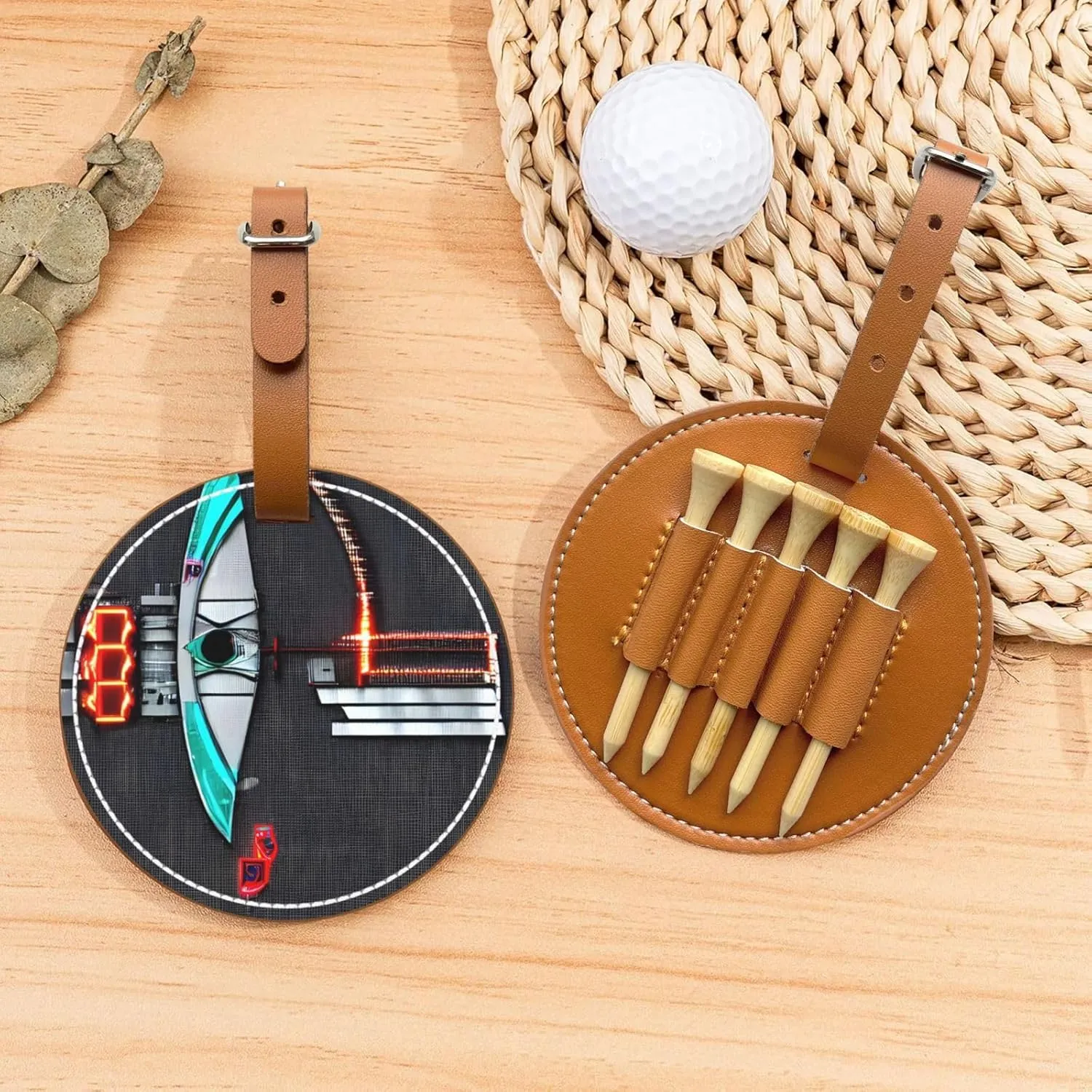 Darts arrows Golf Tees Organizer Bag â€“ Brown Versatile for Men and Women - Perfect for Golf Course, Club, and Cart Stand