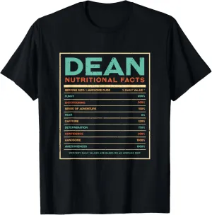 Dean Nutrition Facts Funny Personalized Name T-Shirt