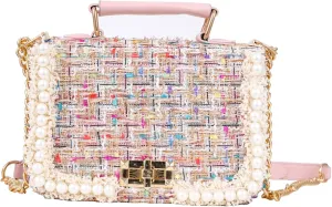 Designer Crossbody Bags for Women Leather Quilted Shoulder Tweed Purses Clucth Small Top Handle Handbag Evening Bags