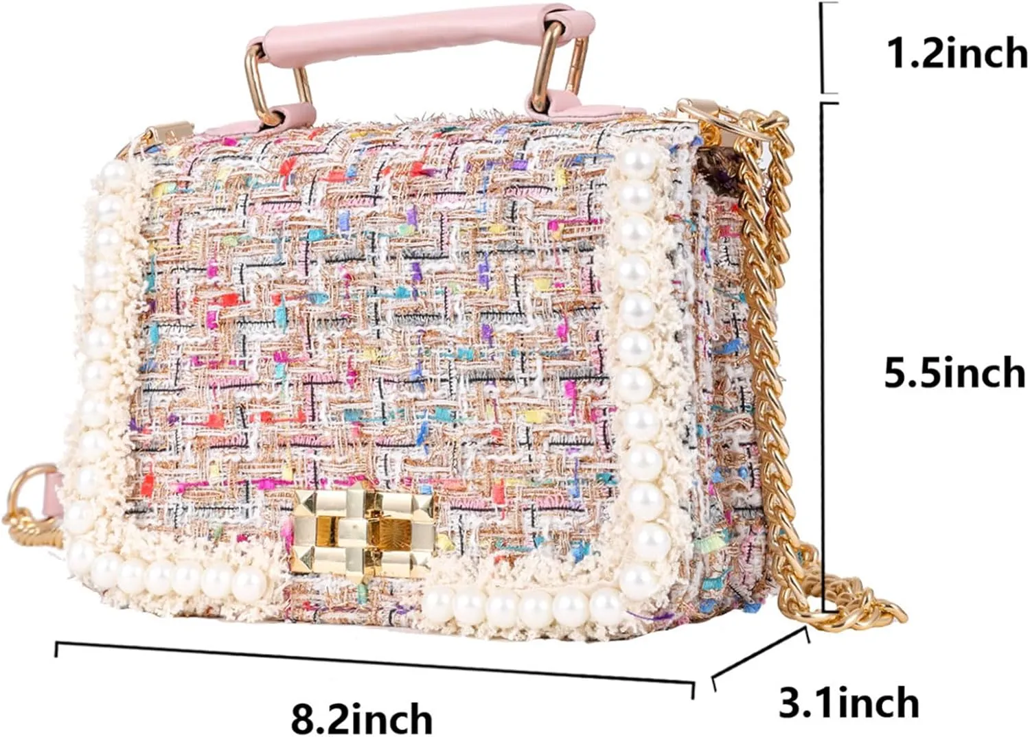 Designer Crossbody Bags for Women Leather Quilted Shoulder Tweed Purses Clucth Small Top Handle Handbag Evening Bags