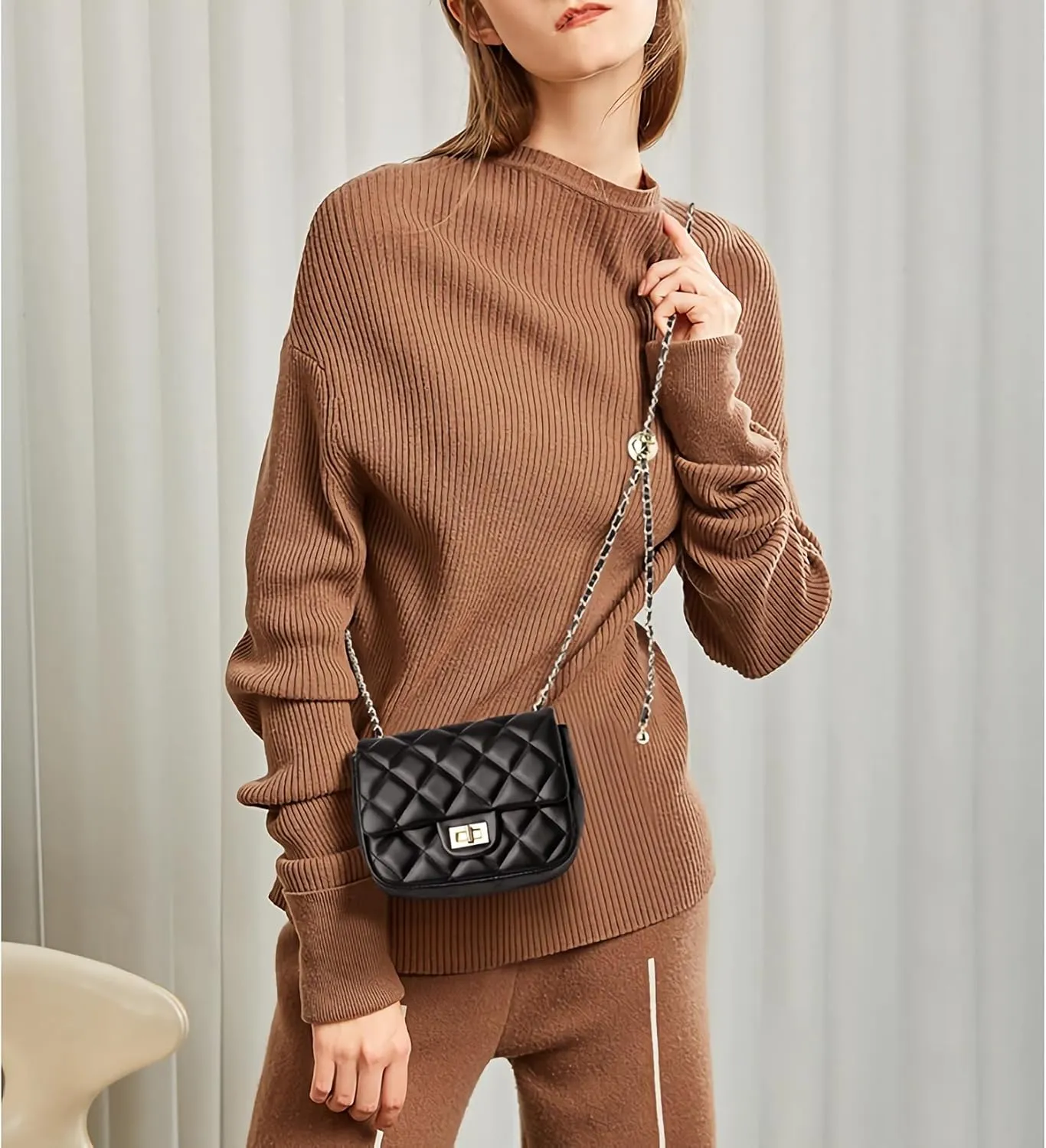 Designer Handbags Leather Clutch Small Quilted Purse Crossbody Bags for Women