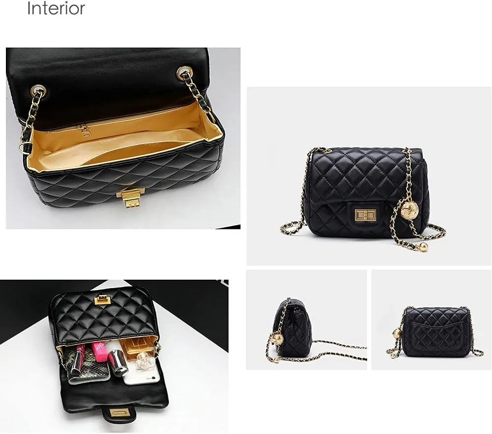 Designer Handbags Leather Clutch Small Quilted Purse Crossbody Bags for Women