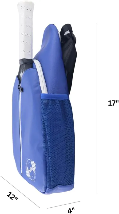 Designer Pickleball Paddle Pu Leather Bag, Stylish and Versatile Crossbody Backpack for Pickleball, Tennis, Racketball and Travel, Adjustable Sling Shoulder Sports Bag with Fence Hook for Men & Women