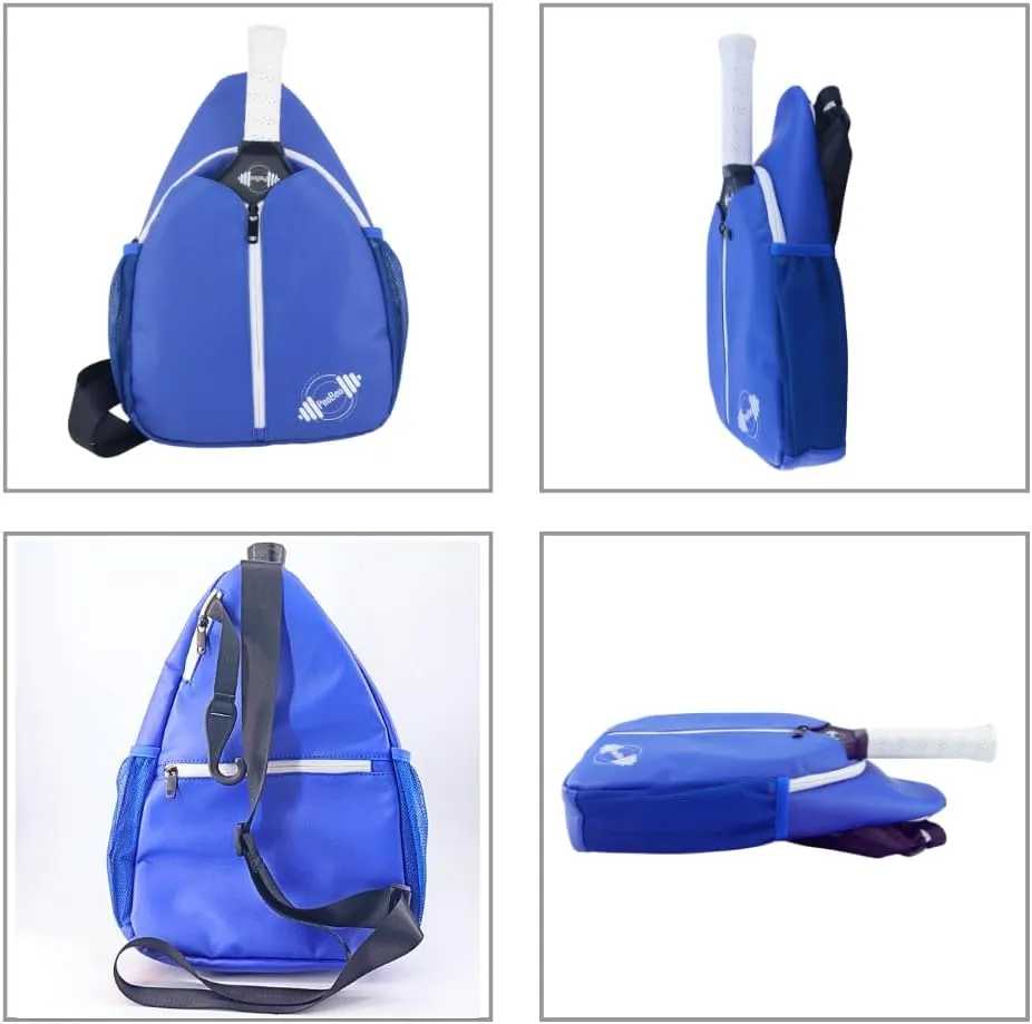 Designer Pickleball Paddle Pu Leather Bag, Stylish and Versatile Crossbody Backpack for Pickleball, Tennis, Racketball and Travel, Adjustable Sling Shoulder Sports Bag with Fence Hook for Men & Women
