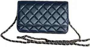 Designer Women’s Chain Wallet - Classic Mini Sheepskin Coin Purse, Luxury Leather Clutch with Gift Box, for Daily Use & Gifts