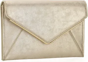 DEXMAY Evening Clutch Handbag for Women Elegant Saffiano PU Leather Envelope Handheld Purse Formal Foldover Dressy Bag