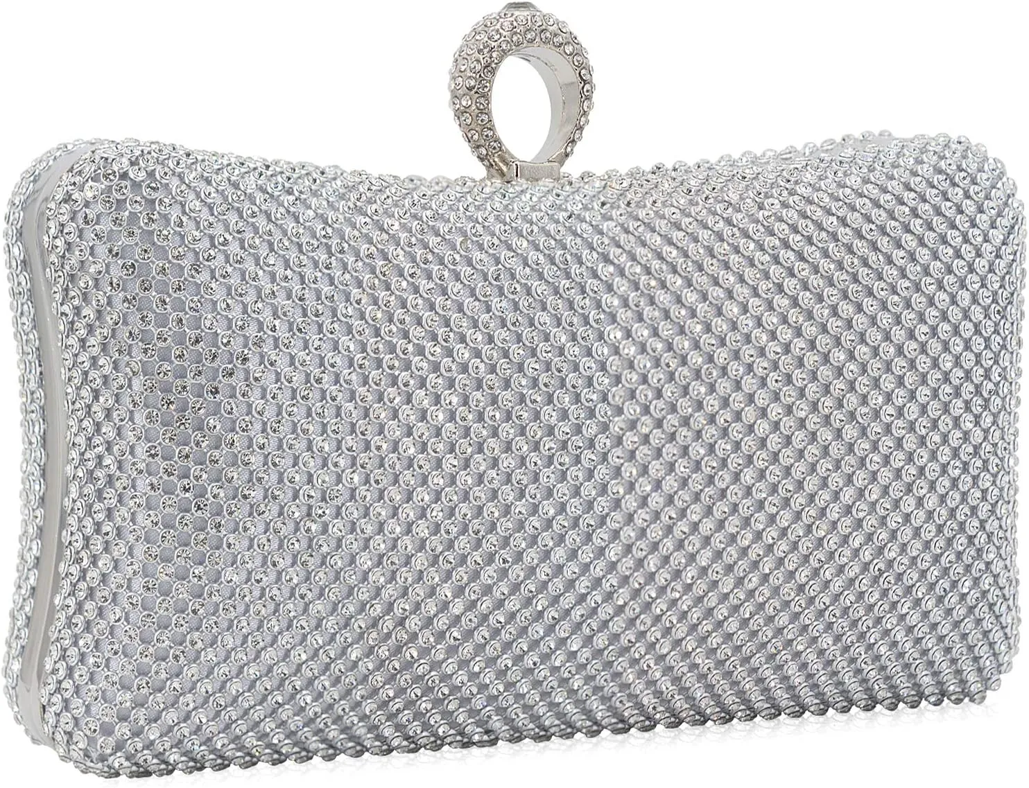 Dexmay Rhinestone Clutch Purse with Crystal Clasp Evening Handbag for Bridal Wedding Party