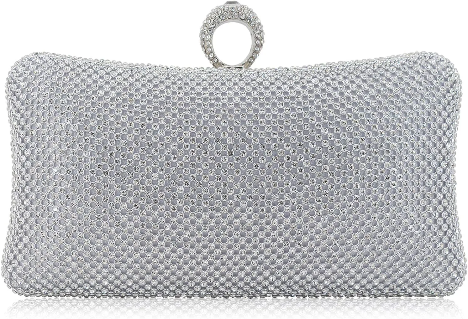 Dexmay Rhinestone Clutch Purse with Crystal Clasp Evening Handbag for Bridal Wedding Party