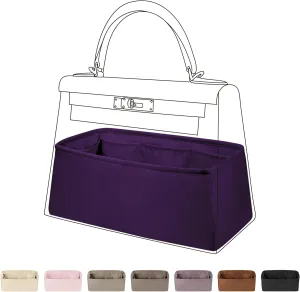 DGAZ Bag Organizer Insert For Kelly pochette/mini II /20/25/28/32/35/40/42/45 Bags, Silk Purse Organizer, Simplicity Handbag & Tote Organizer(Anemone,KL25 Sellier)