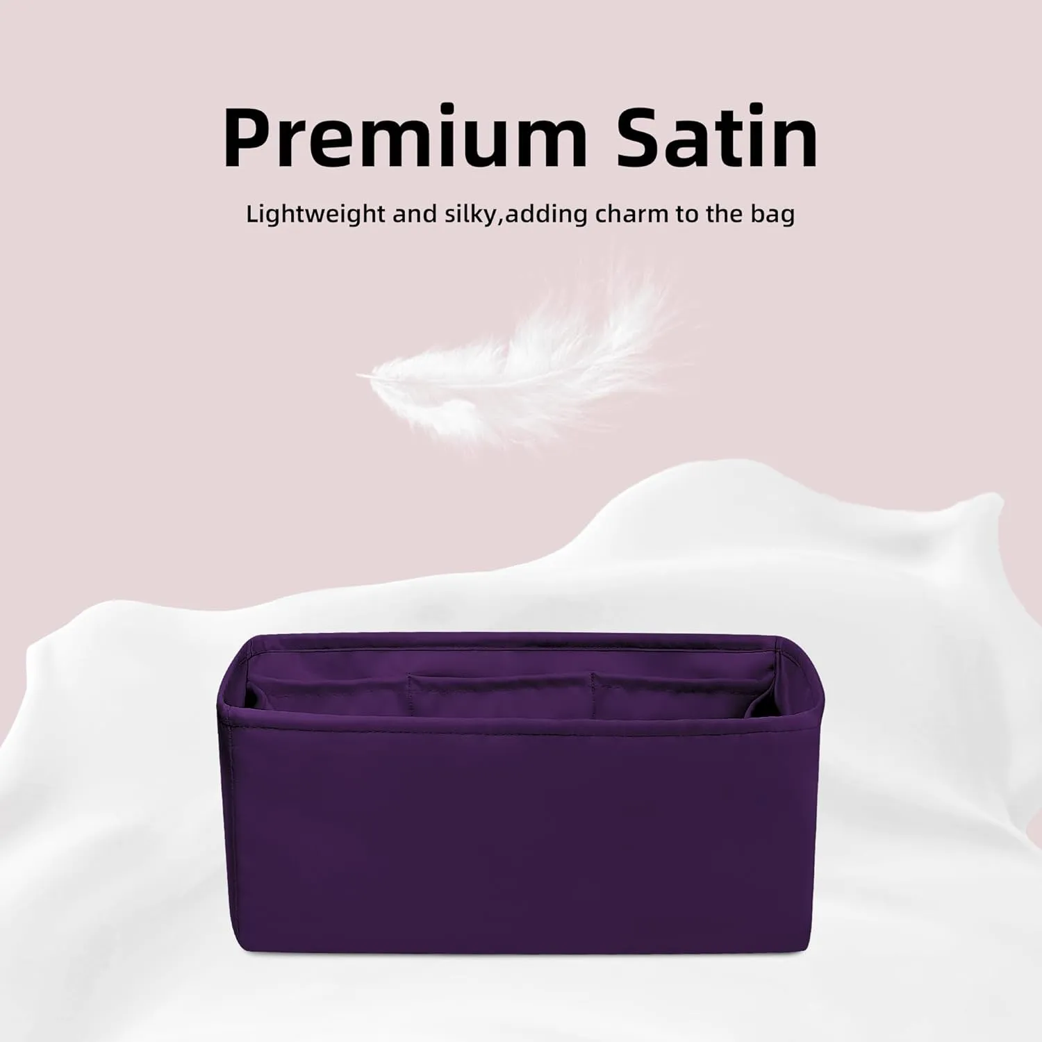 DGAZ Bag Organizer Insert For Kelly pochette/mini II /20/25/28/32/35/40/42/45 Bags, Silk Purse Organizer, Simplicity Handbag & Tote Organizer(Anemone,KL28 Retourne)