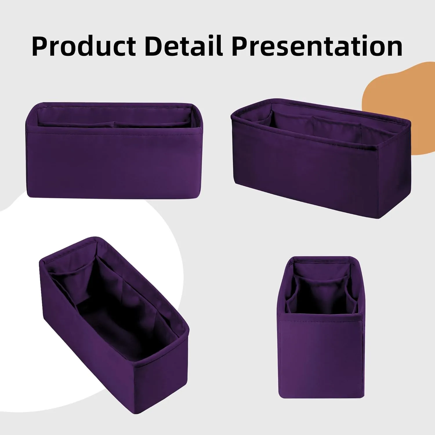 DGAZ Bag Organizer Insert For Kelly pochette/mini II /20/25/28/32/35/40/42/45 Bags, Silk Purse Organizer, Simplicity Handbag & Tote Organizer(Anemone,KL28 Retourne)