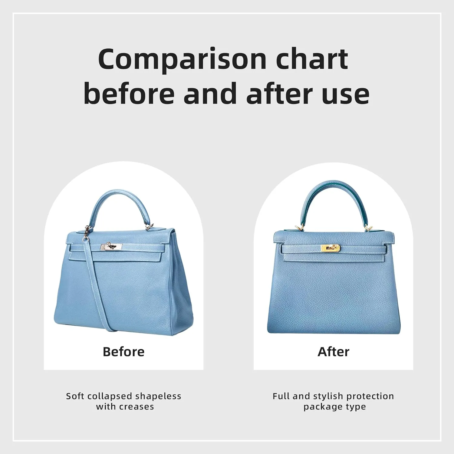DGAZ Bag Organizer Insert For Kelly pochette/mini II /20/25/28/32/35/40/42/45 Bags, Silk Purse Organizer, Simplicity Handbag & Tote Organizer(Azure,KL25 Sellier)