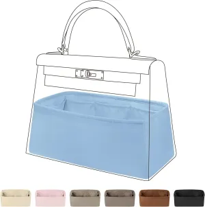 DGAZ Bag Organizer Insert For Kelly pochette/mini II /20/25/28/32/35/40/42/45 Bags, Silk Purse Organizer, Simplicity Handbag & Tote Organizer(Azure,KL25 Sellier)