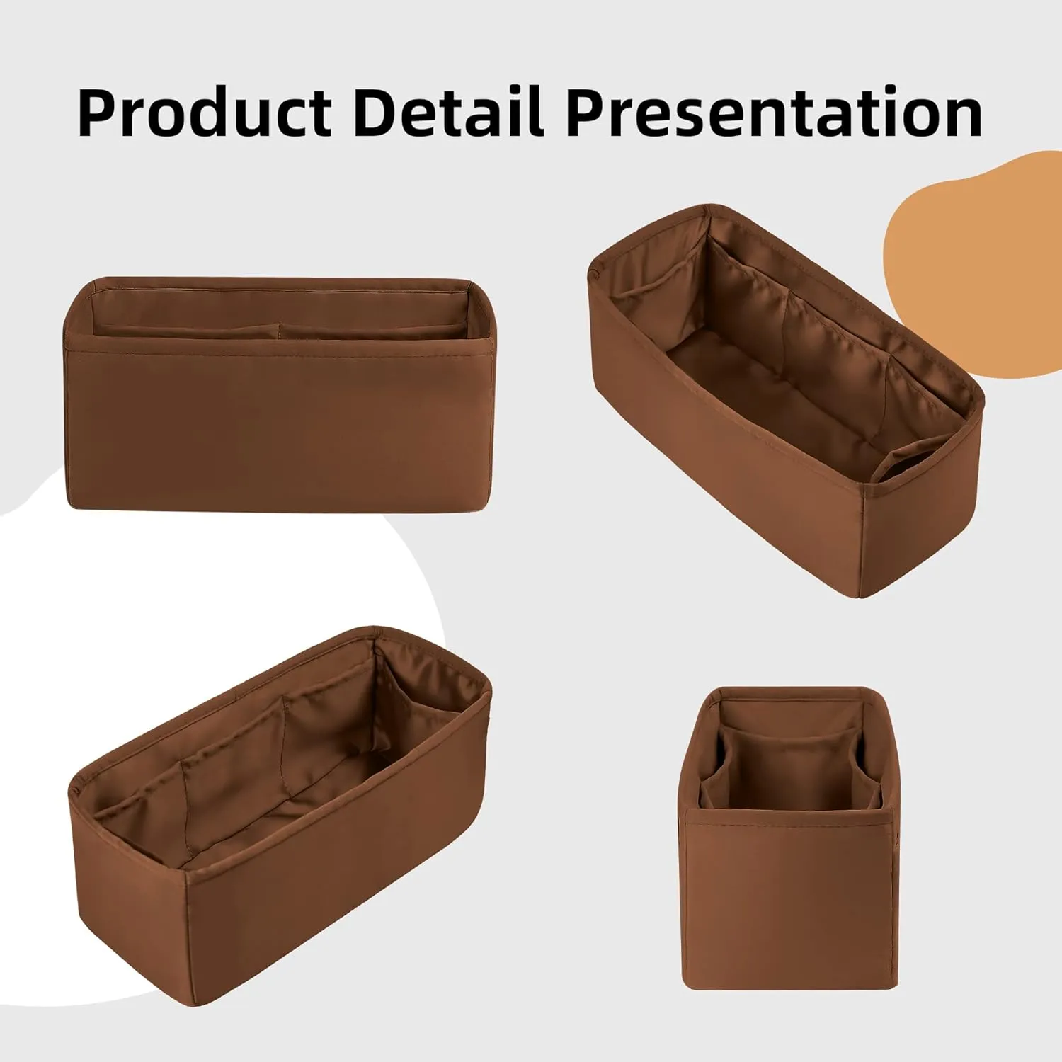 DGAZ Bag Organizer Insert, Silk Purse Simplicity Handbag & Tote Organizer, Fits Kelly Mini I/II /20/25/28/32/35/40 Bags (Gold, KL35)
