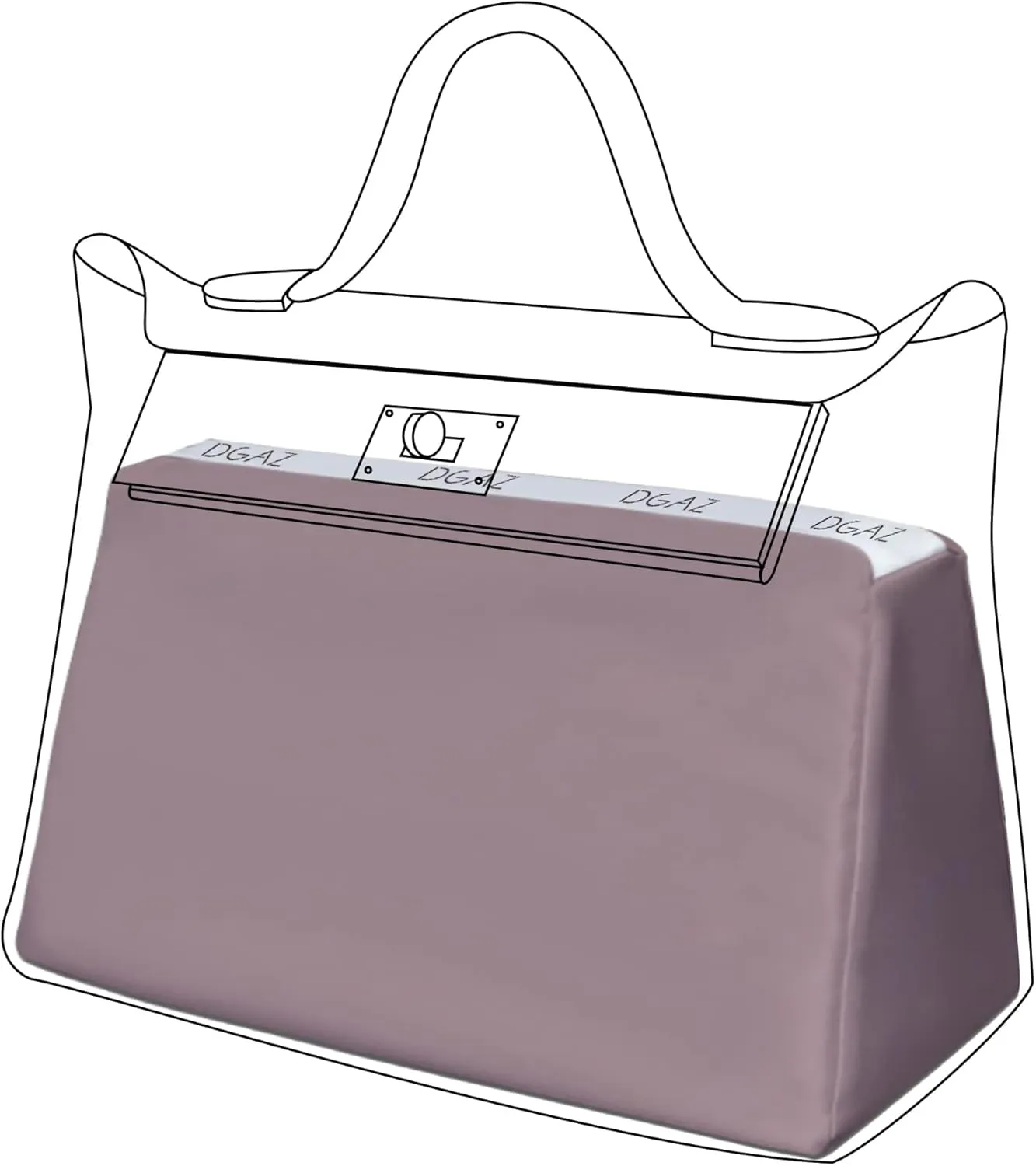 DGAZ Bag Pillow Shaper Insert for Luxury Handbags, Silky Pillow Shaper for Hermes 24/24-29 Bags（Konjac purple）