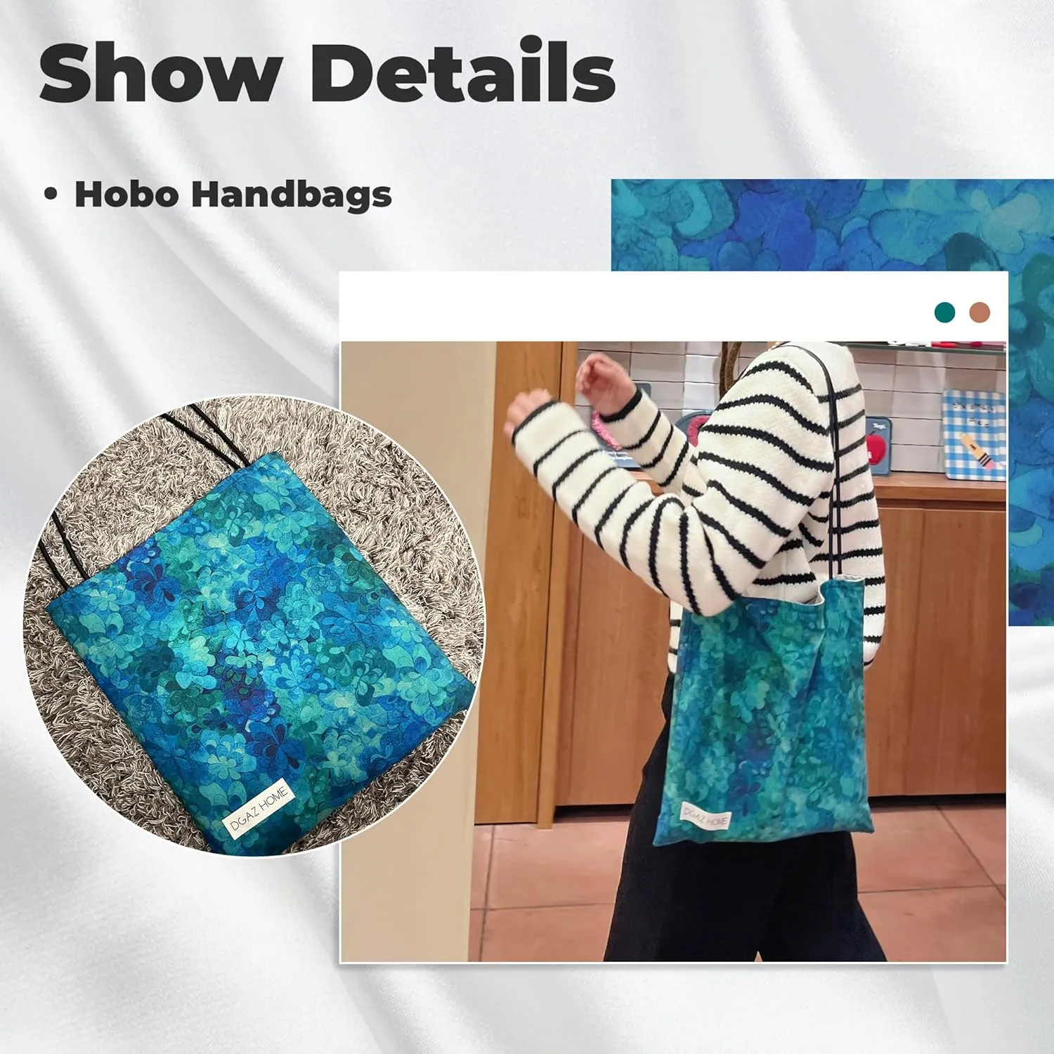 DGAZ Designer Hobo Bags for Women, Luxury Tote Bag with Zipper, Large Shoulder Bags