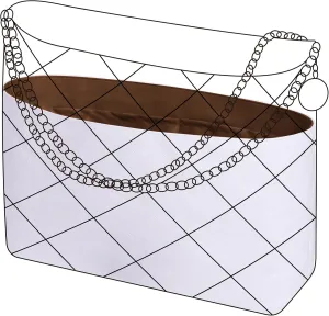 DGAZ Lightweight Purse Organizer Insert for Chanel 22 Bag,Silk and Dupontpaper handbag inner for Luxury Bags(Gold,M)