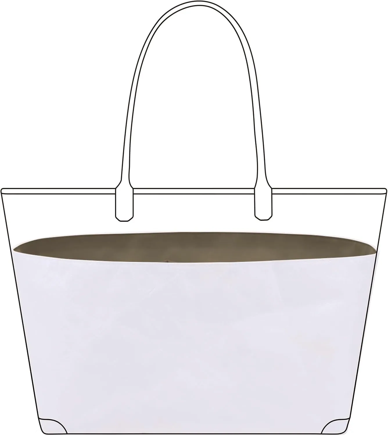 DGAZ Lightweight Purse Organizer Insert for Goyard Anjou/Artois/Saint Louis Bag,silk and DupontPaper handbag inner for Luxury Bags(Etoupe grey,Saint Louis GM)