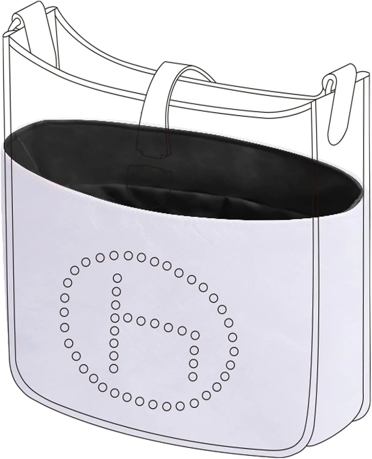 DGAZ Lightweight Purse Organizer Insert for Hermes Evelyne Bag,Silk and Dupontpaper handbag inner for Luxury Bags(Black,PM29)