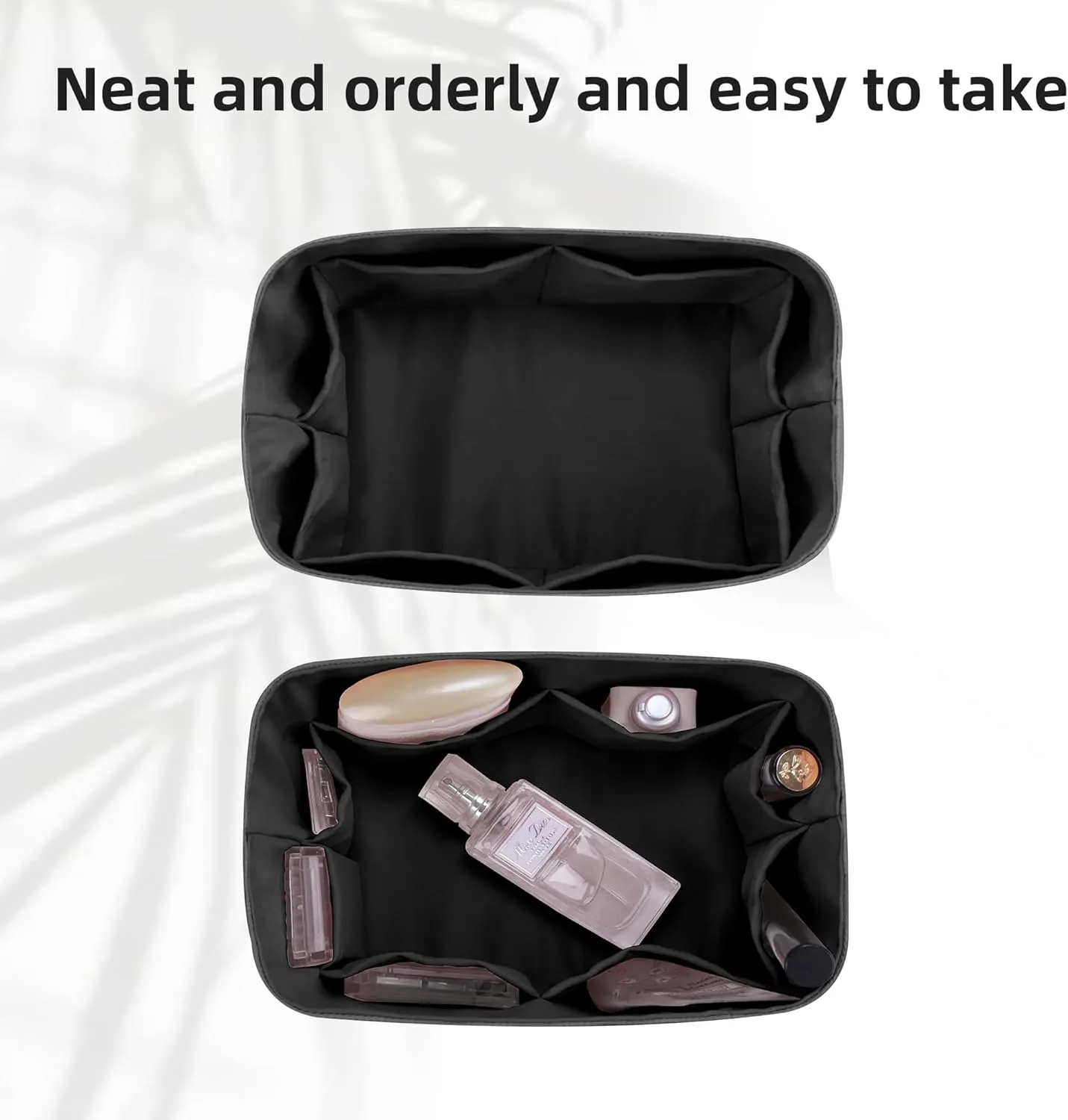 DGAZ Lightweight Purse Organizer Insert for Hermes Lindy Bag,Silk and Dupontpaper handbag inner for Luxury Bags(Black,LD26)