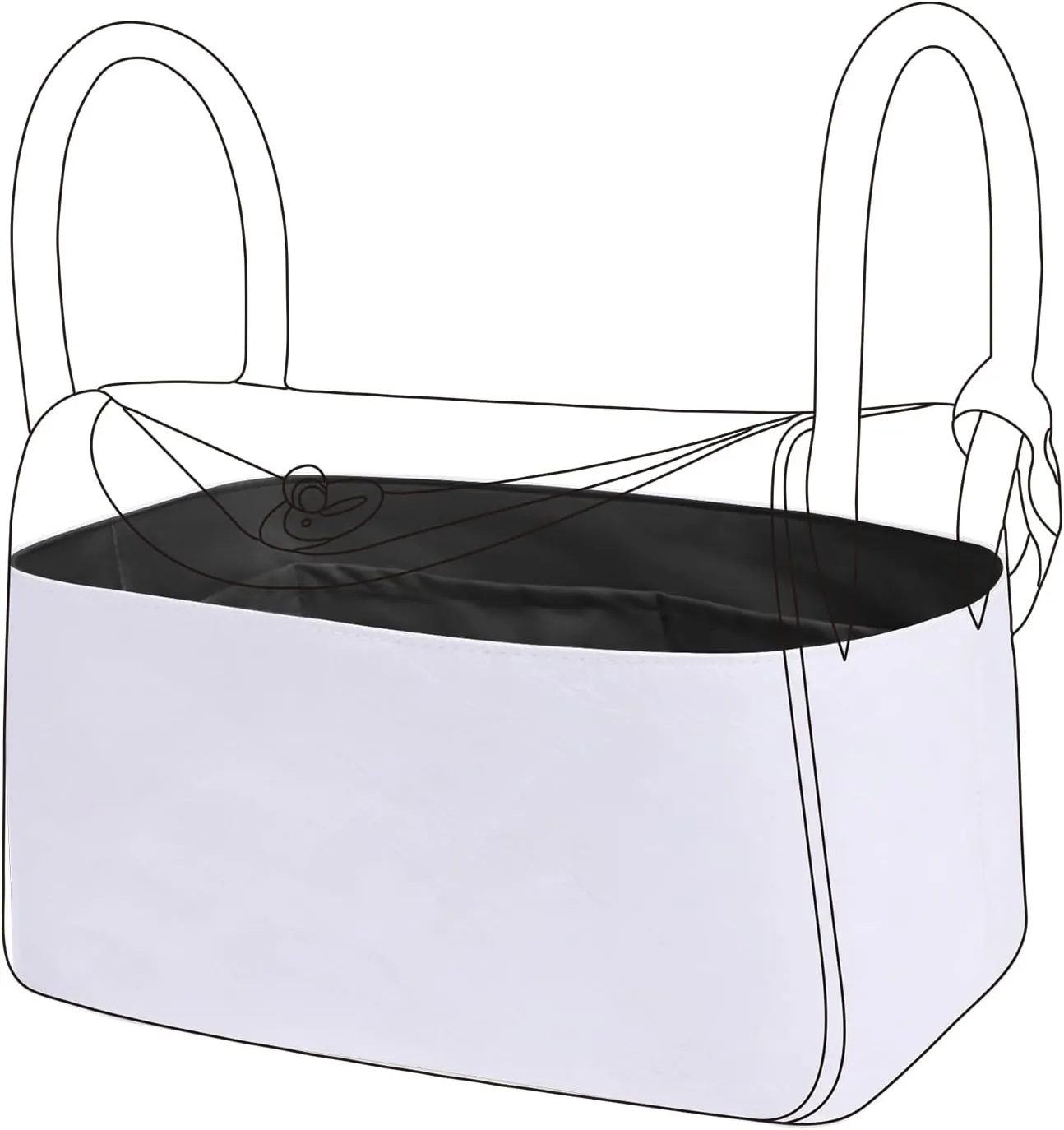 DGAZ Lightweight Purse Organizer Insert for Hermes Lindy Bag,Silk and Dupontpaper handbag inner for Luxury Bags(Black,LD26)