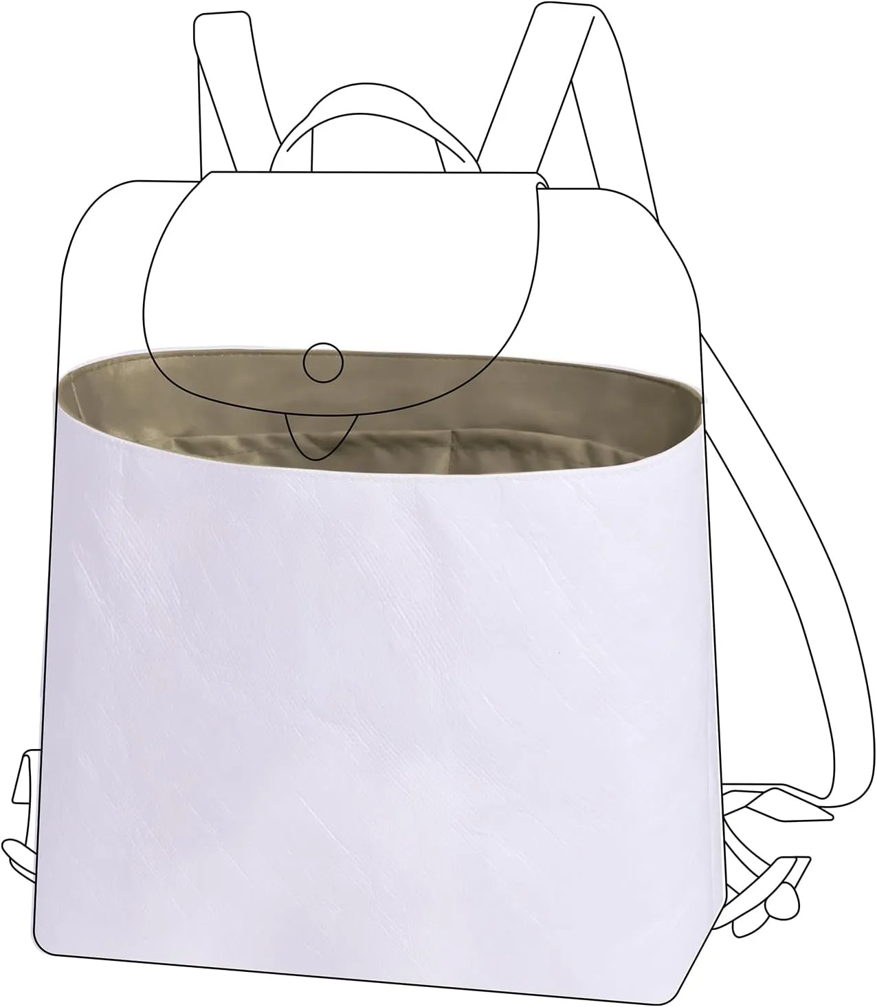 DGAZ Lightweight Purse Organizer Insert for Longchamp LE PLIAGE Backpack Bag,silk and DupontPaper handbag inner for Luxury Bags(Gris tourterelle)