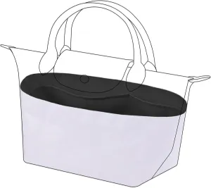 DGAZ Lightweight Purse Organizer Insert for Longchamp Le Pliage Original Series Bag,silk and DupontPaper handbag inner for Luxury Bags(Black,LE PLIAGE Mini)