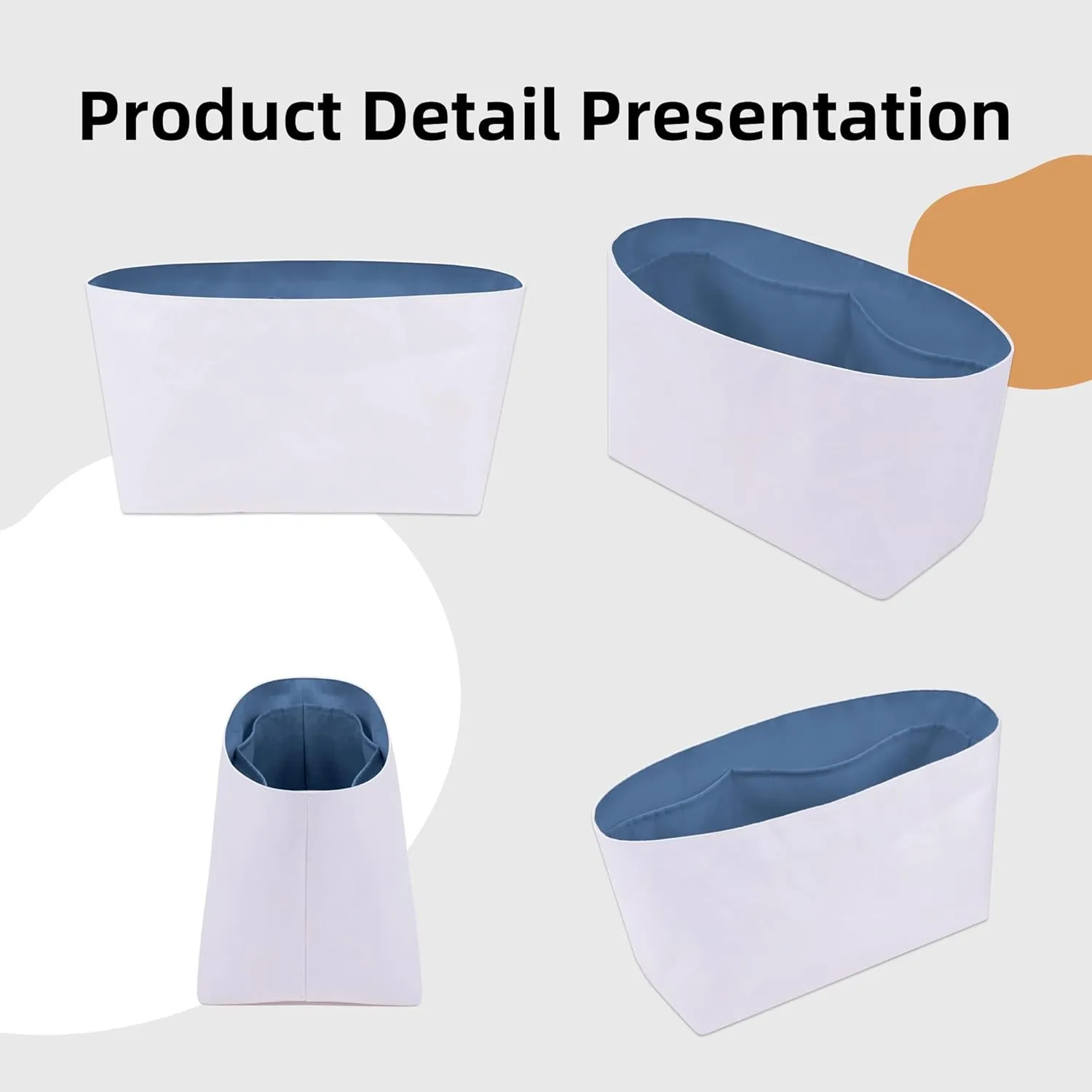 DGAZ Lightweight Purse Organizer Insert for Longchamp Le Pliage Original Series Bag,silk and DupontPaper handbag inner for Luxury Bags(Blue Lin,LE PLIAGE L（Handle height: about 25 cm）)