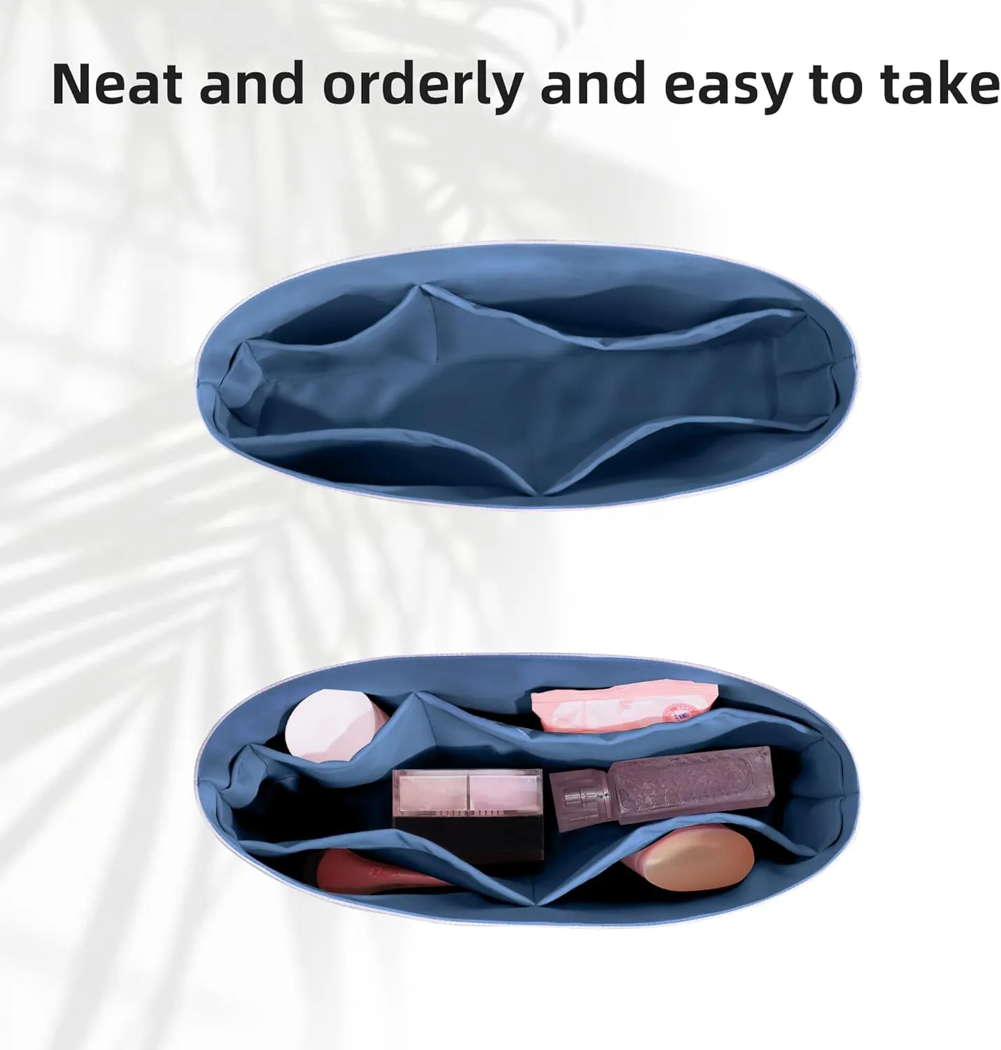 DGAZ Lightweight Purse Organizer Insert for Longchamp Le Pliage Original Series Bag,silk and DupontPaper handbag inner for Luxury Bags(Blue Lin,LE PLIAGE L（Handle height: about 25 cm）)