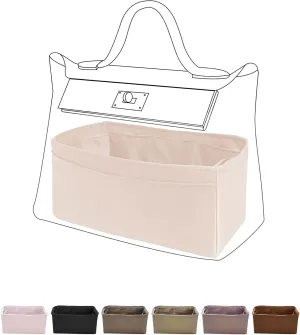 DGAZ Purse Organizer Insert, Silky Handbag & Tote Organizer, Bag in Bag, Fits Hermes 24/24-29 Bags（Craie，29）