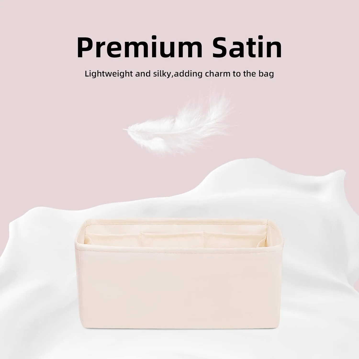 DGAZ Purse Organizer Insert, Silky Handbag & Tote Organizer, Bag in Bag, Fits Hermes 24/24-29 Bags（Craie，29）