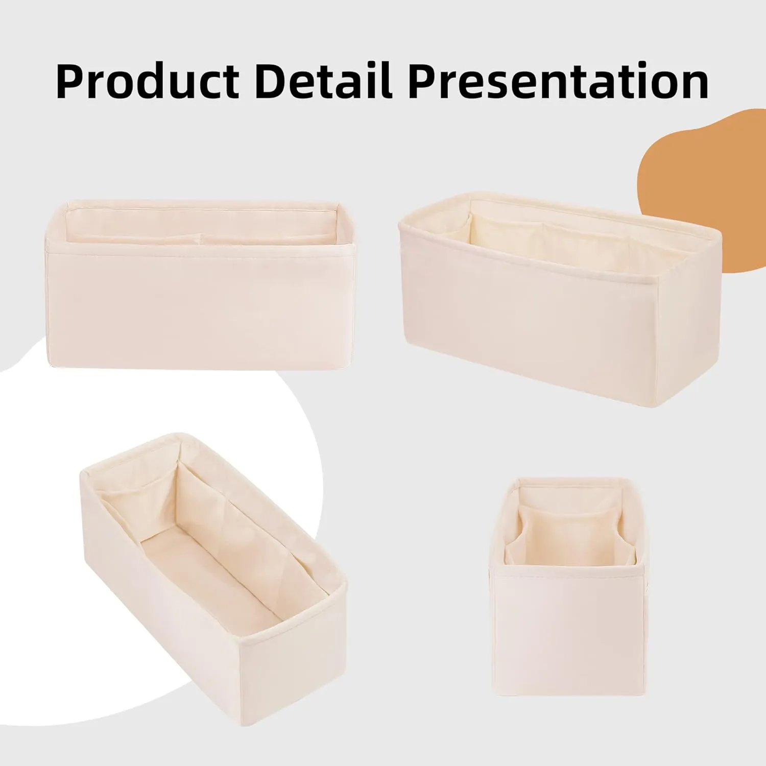 DGAZ Purse Organizer Insert, Silky Handbag & Tote Organizer, Bag in Bag, Fits Hermes 24/24-29 Bags（Craie，29）