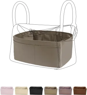 DGAZ Purse Organizer Insert，Silk Bag Organizer，Luxury Handbag & Tote Shaper Fits Lindy 19/26/30/34 Bags（Etoupe grey，LD19）