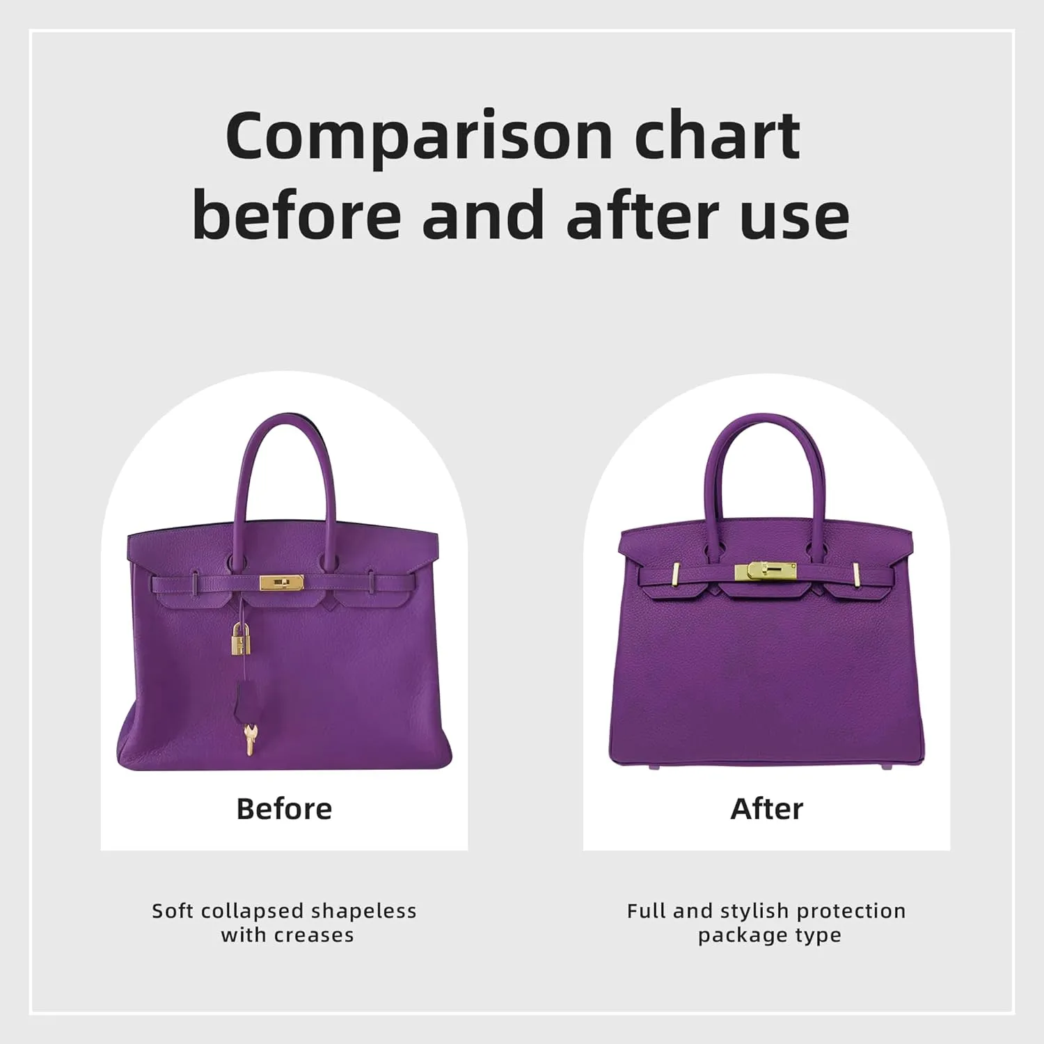 DGAZ Purse Organizer Silky Smooth Fits Birkin 20/25/30/35/40/45/50 Bags,Silk,Luxury Handbag Tote in Bag Shapers, Women(Anemone,BK25)