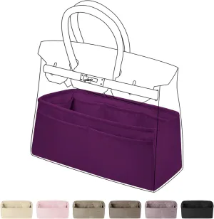 DGAZ Purse Organizer Silky Smooth Fits Birkin 20/25/30/35/40/45/50 Bags,Silk,Luxury Handbag Tote in Bag Shapers, Women(Anemone,BK25)