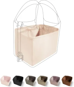 DGAZ Purse Organizer Silky Smooth,Silk,Luxury Handbag Tote in Bag Shapers, Women- Fits picotin18/22Bags (Craie, PC22)