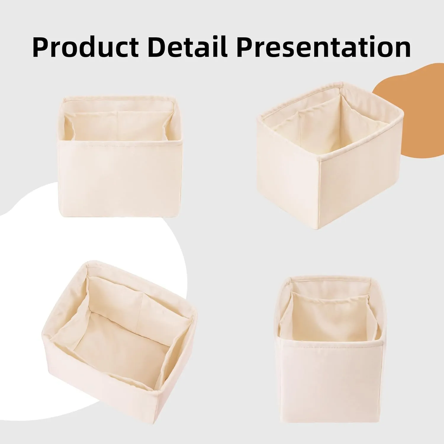DGAZ Purse Organizer Silky Smooth,Silk,Luxury Handbag Tote in Bag Shapers, Women- Fits picotin18/22Bags (Craie, PC22)