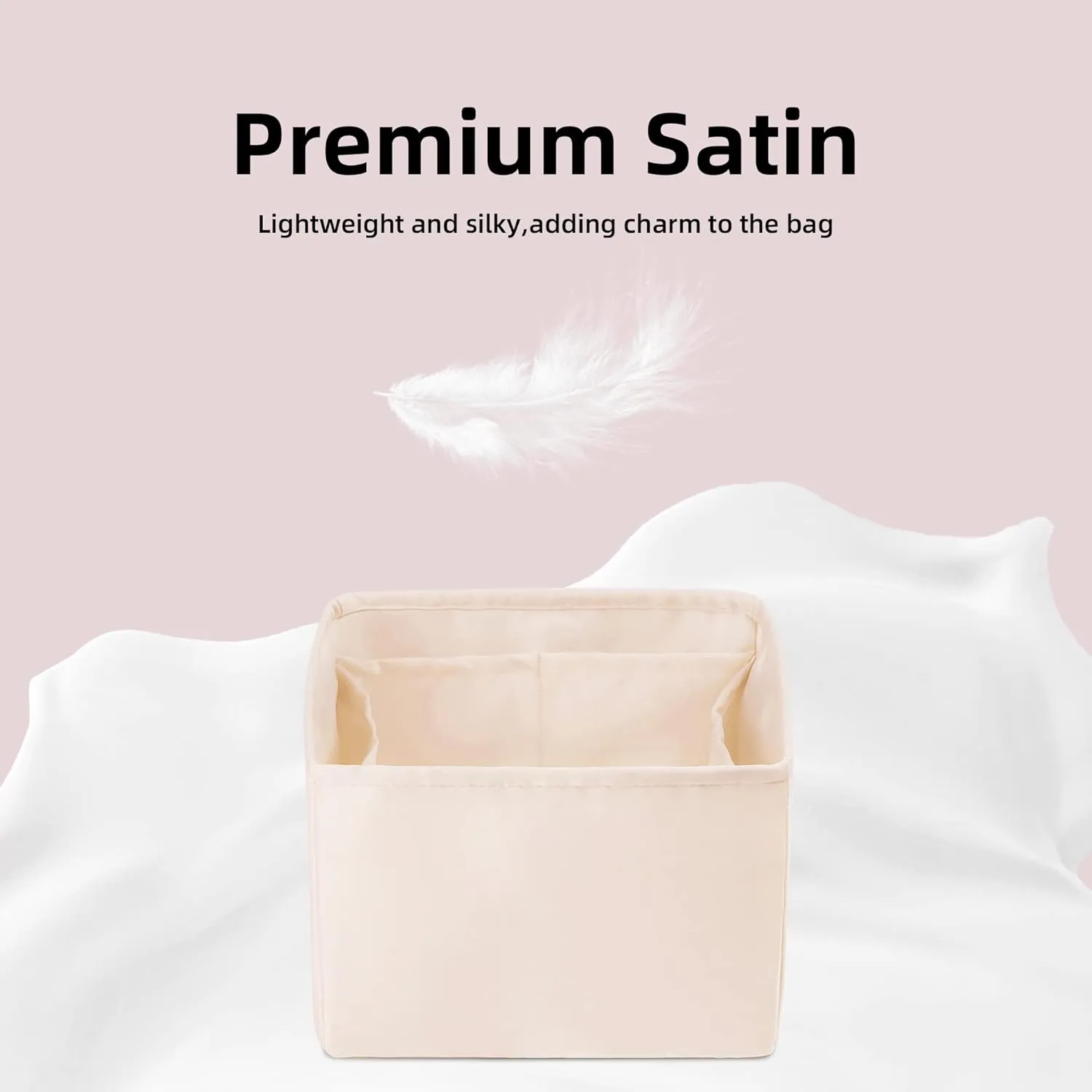 DGAZ Purse Organizer Silky Smooth,Silk,Luxury Handbag Tote in Bag Shapers, Women- Fits picotin18/22Bags (Craie, PC22)