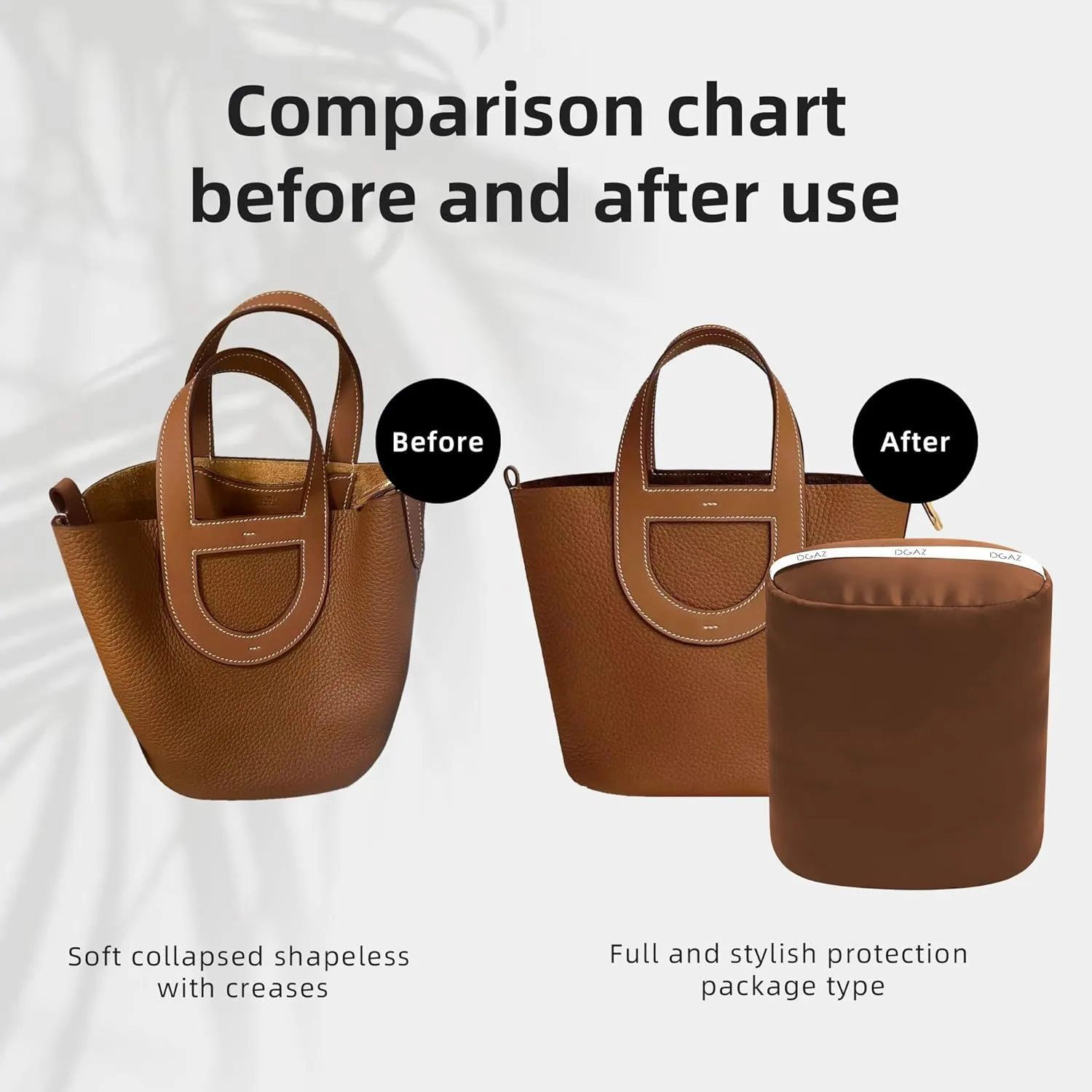 DGAZ Purse Pillow Insert for Hermes In the loop bags, Memory Foam, Silky Pillow Shaper for Luxury Handbags(Gold,In the loop23)