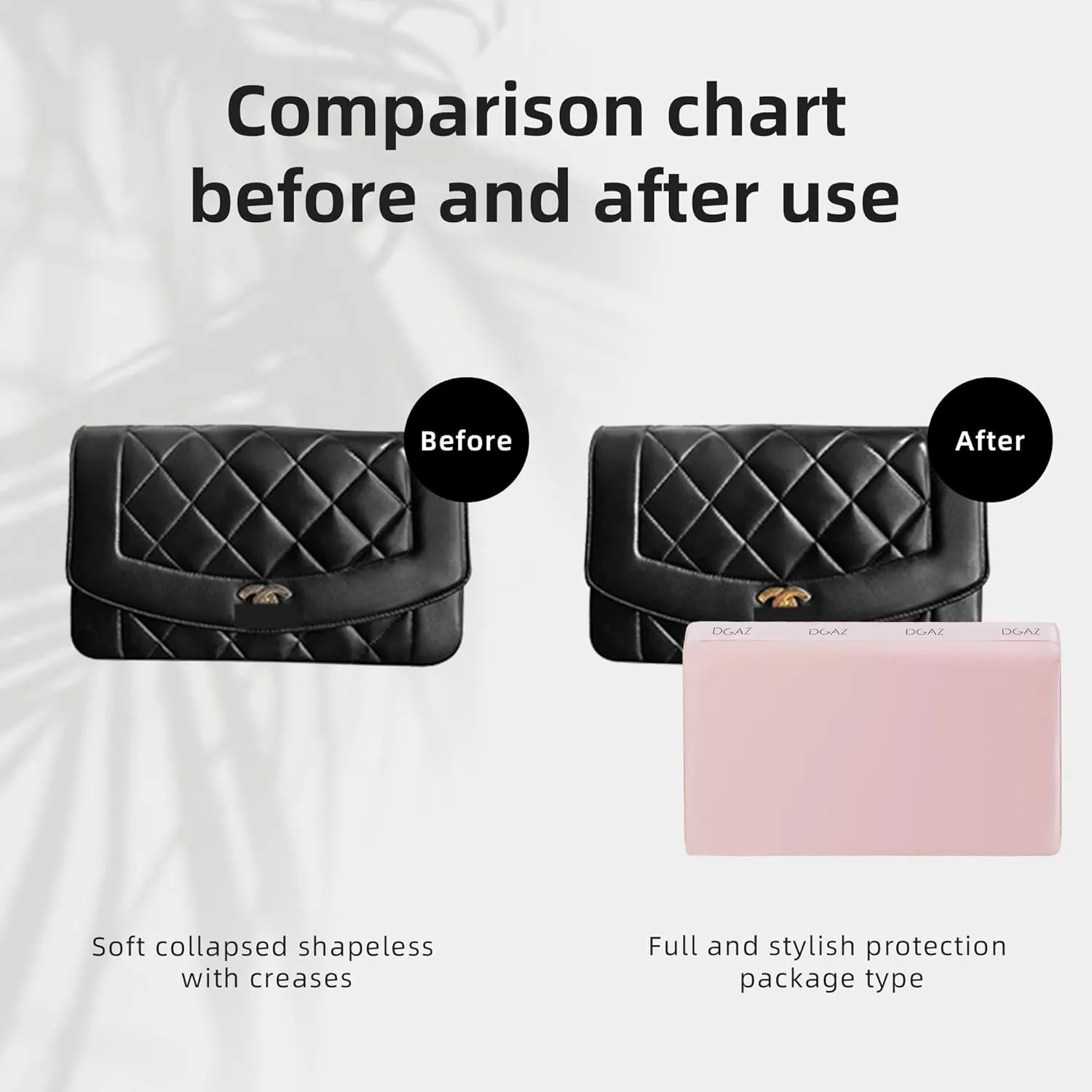 DGAZ Purse Pillow Shaper Insert for Chanel Diana Bag, Silky Pillow Shaper for Luxury Handbags(Pink,Medium)