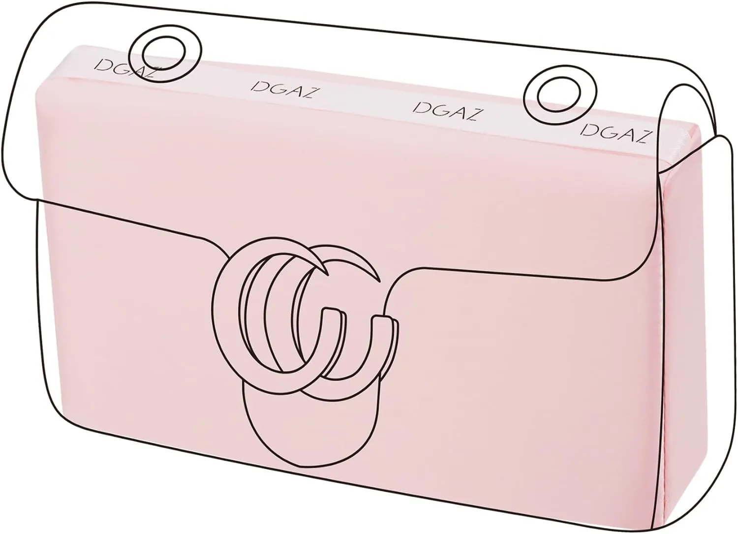 DGAZ Purse Pillow Shaper Insert for Gucci Marmont Bag, Silky Pillow Shaper for Luxury Handbags(Pink,Marmont26)