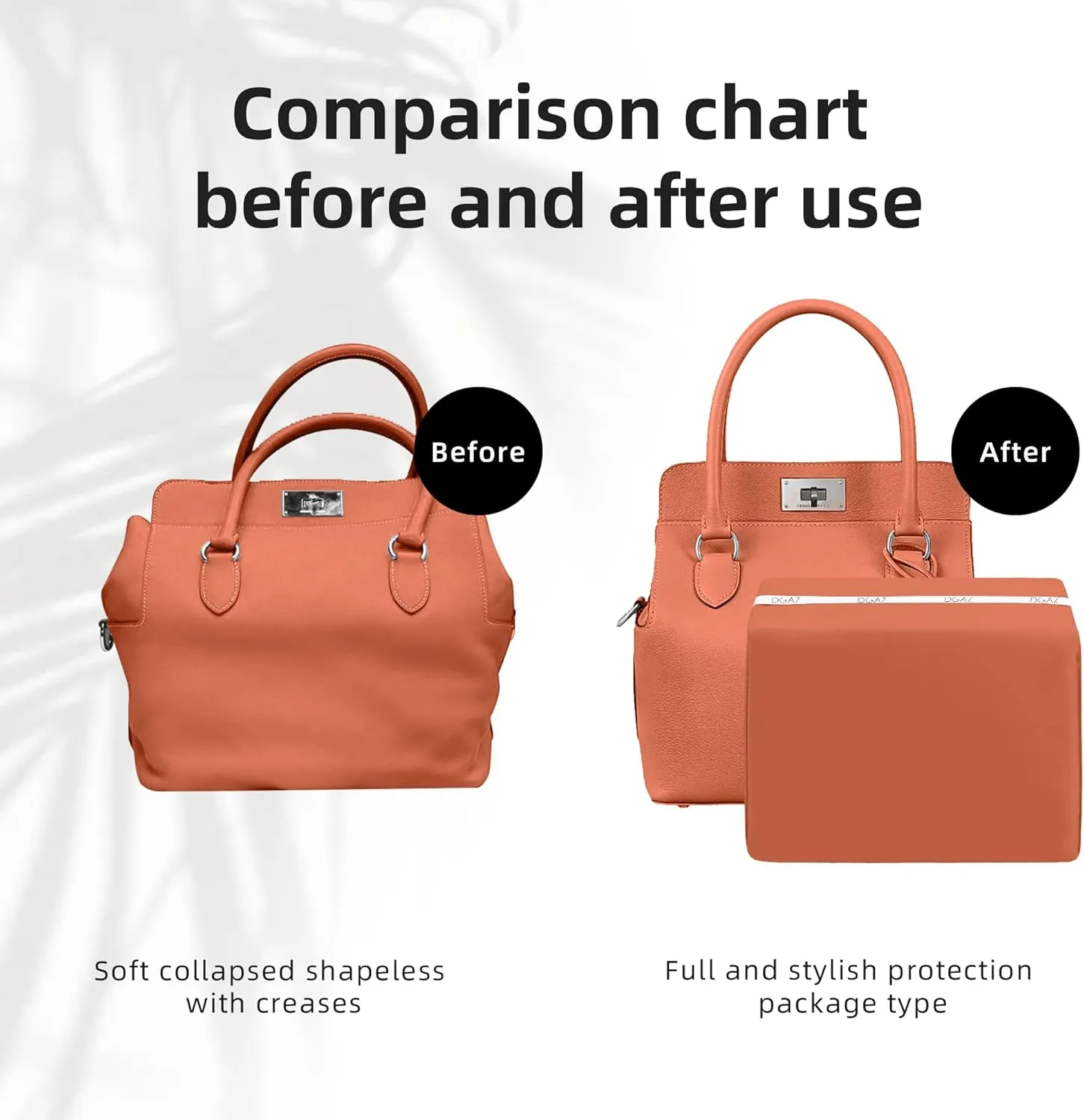 DGAZ Purse Pillow Shaper Insert for Hermes Toolbox Bags, Silky Pillow Shaper for Luxury Handbags(Vitality orange,Toolbox 26)