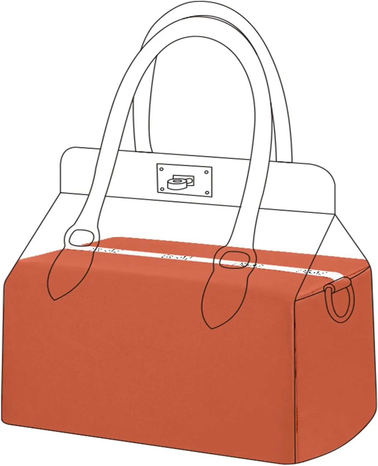 DGAZ Purse Pillow Shaper Insert for Hermes Toolbox Bags, Silky Pillow Shaper for Luxury Handbags(Vitality orange,Toolbox 26)