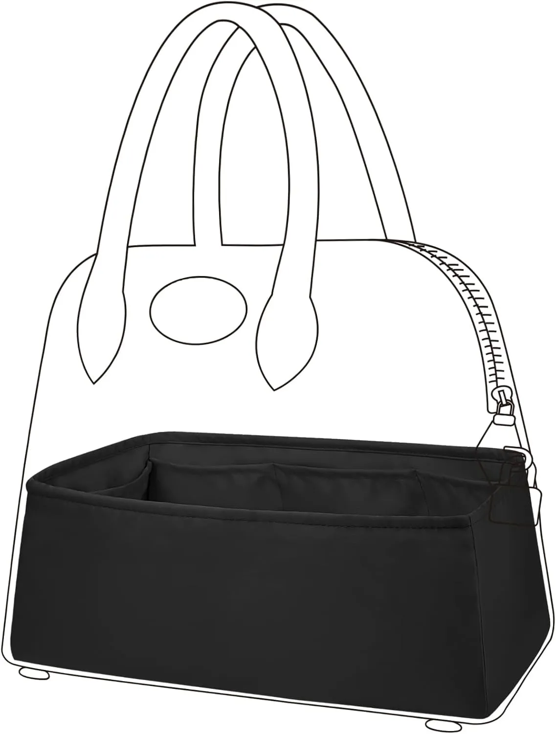 DGAZ Silk Purse Organizer Insert Fits Bolide 1923mini/25/27/31/35,Silky Smooth Bag Organizer，Luxury Handbag & Tote Shaper(Black,Bolide31)